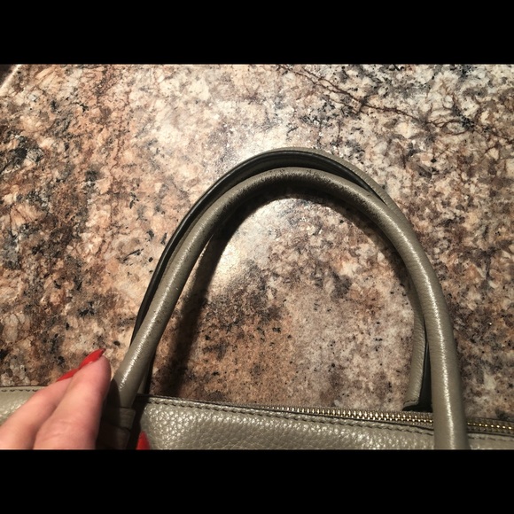 Tory Burch French Grey Triple Zip Handbag Tote - Picture 5 of 7